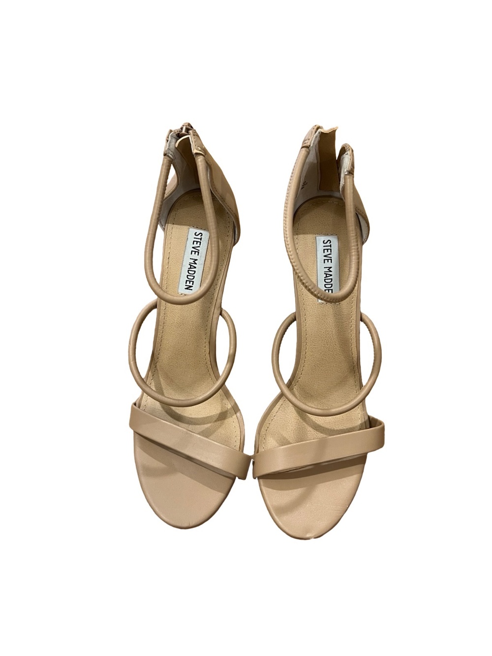 Steve Madden Classic Nude Strappy Heeled Sandals Women's Size 10M Ankle Zip